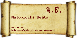Malobiczki Beáta névjegykártya
