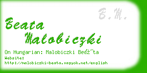 beata malobiczki business card